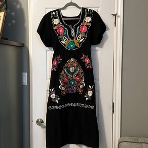 Embroidered Mexican Dress
